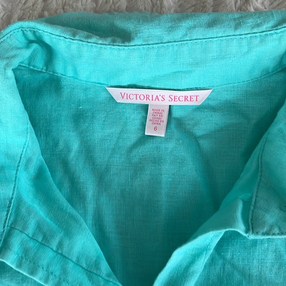 Victoria’s Secret Beach Linen Cotton Jumper size 6 in teal - Picture 3 of 7